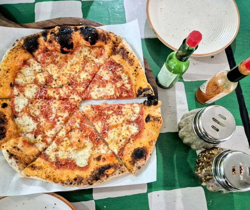 Freshly baked pizza at Cafe Awara