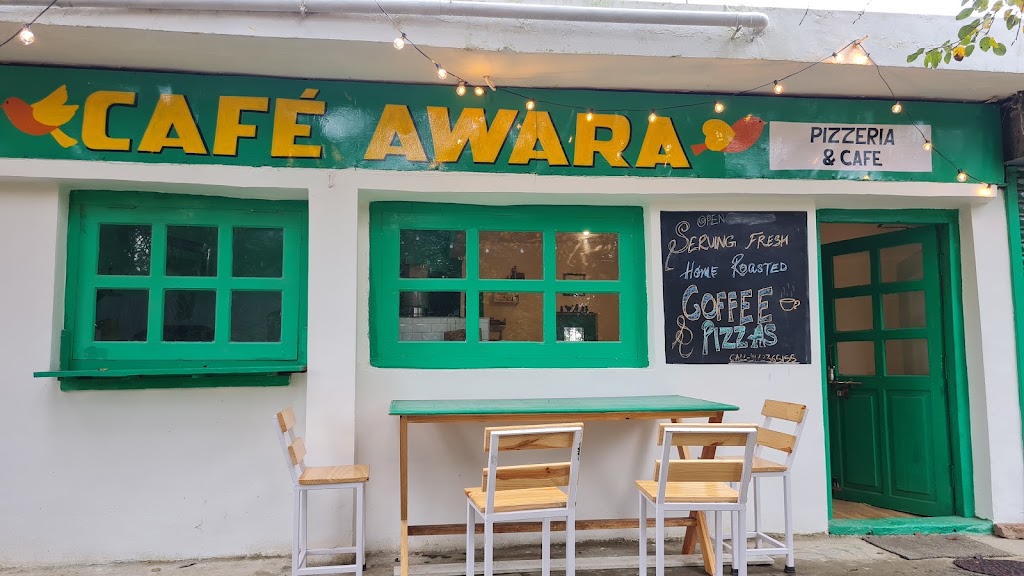 Cafe Awara daytime storefront with outdoor seating